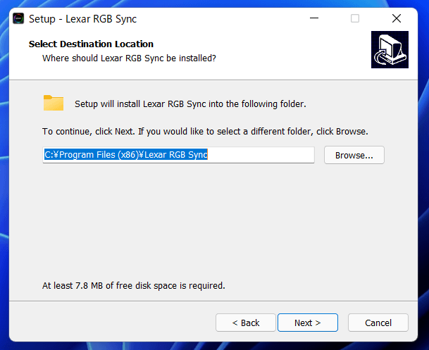 Lexar RGB Sync_install