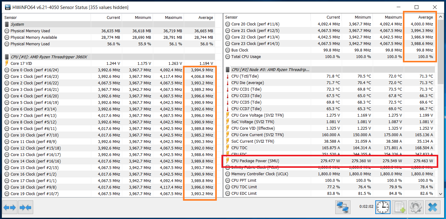 AMD Ryzen Threadripper 3960X_Core-Clock_Boost_Multi