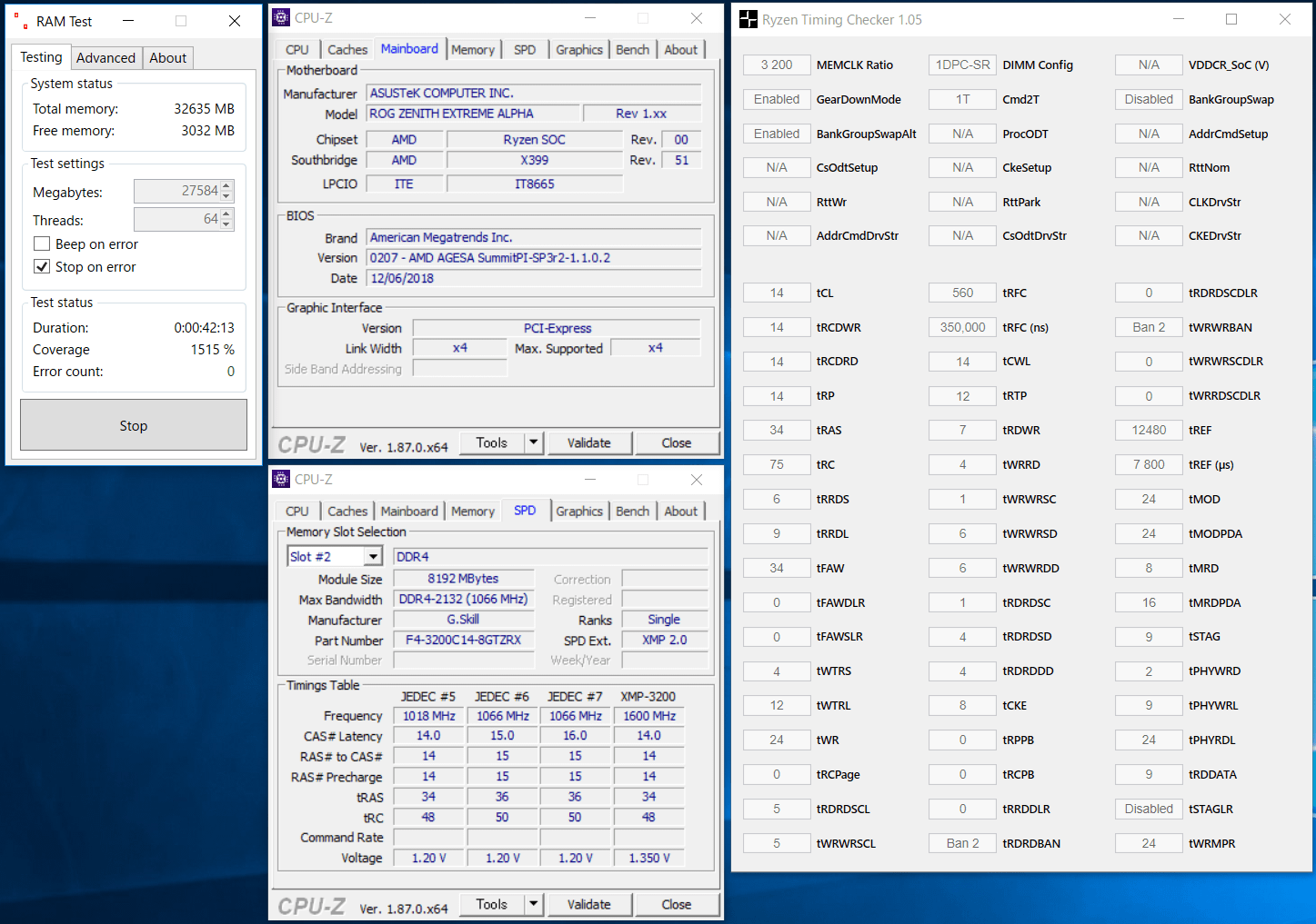 ASUS ROG ZENITH EXTREME Alpha_OC Test_RamTest