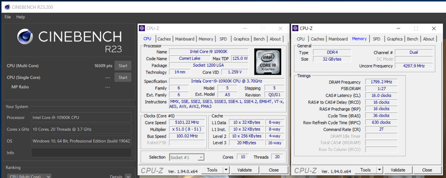 NZXT N7 Z490_Core i9 10900K_Cinebench R23