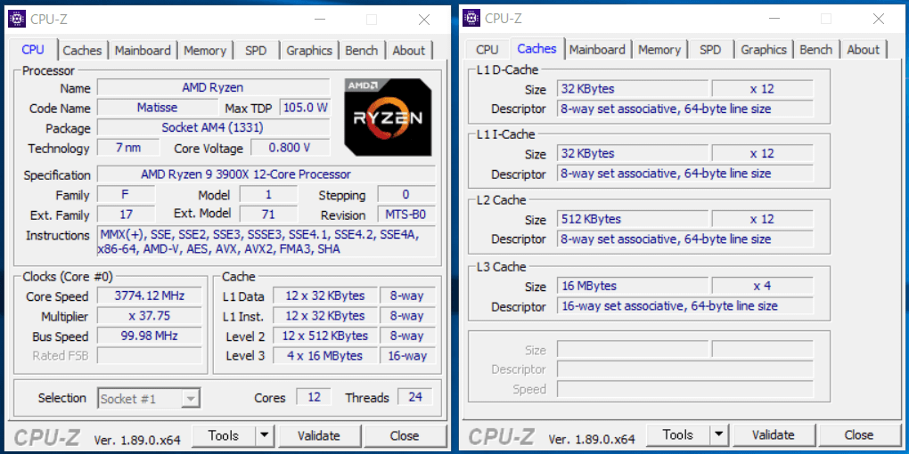 AMD Ryzen 9 3900X_CPU-Z