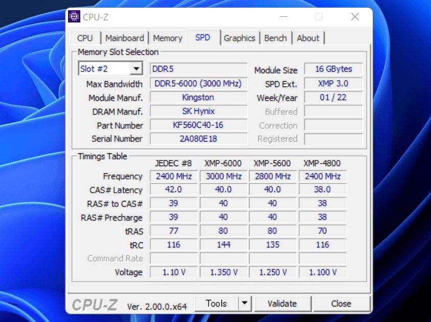 Kingston FURY Beast DDR5_KF560C40BBK2-32_spec