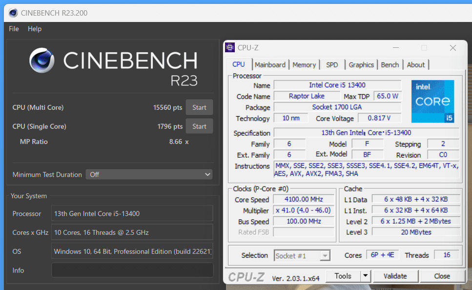 Intel Core i5 13400_Cinebench R23