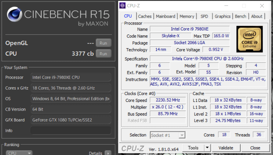 GALLERIA VZ-X i9-7980XE_Cinebench