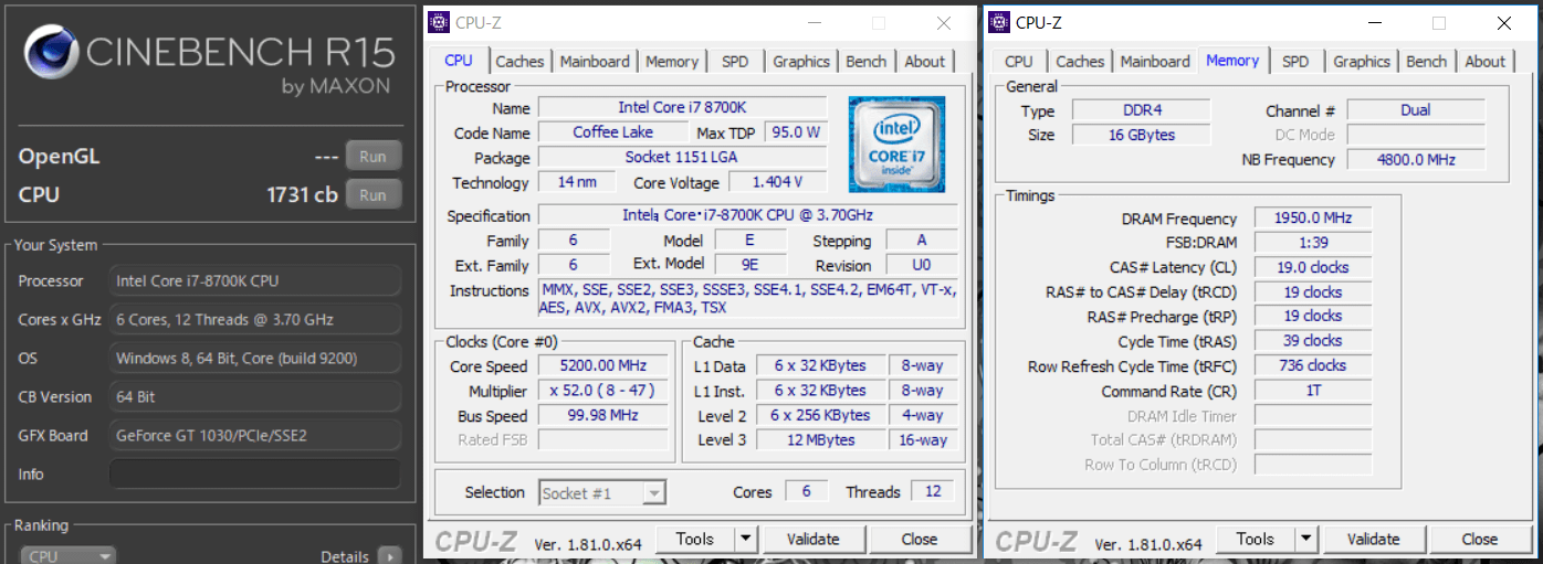 GIGABYTE Z370 AORUS Gaming 7_OC Test_Cinebench