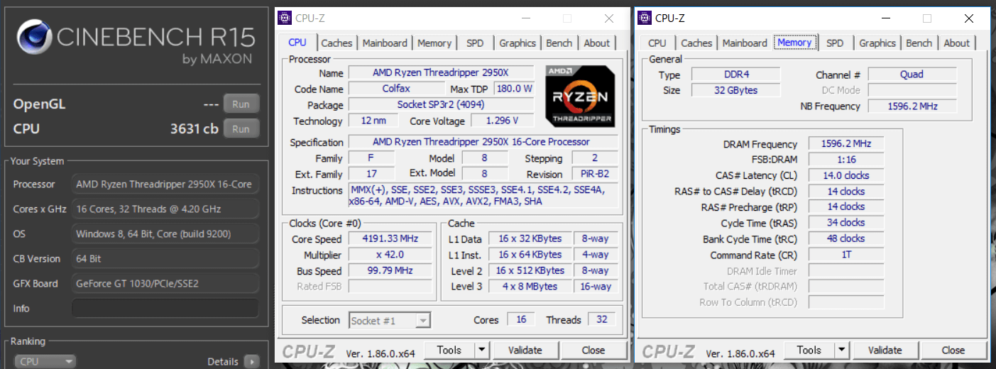 AMD Ryzen Threadripper 2950X_4.2GHz OC_cinebench