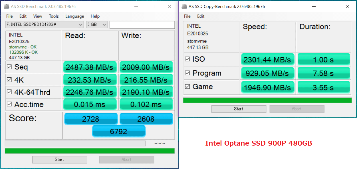Intel Optane SSD 900P 480GB_AS