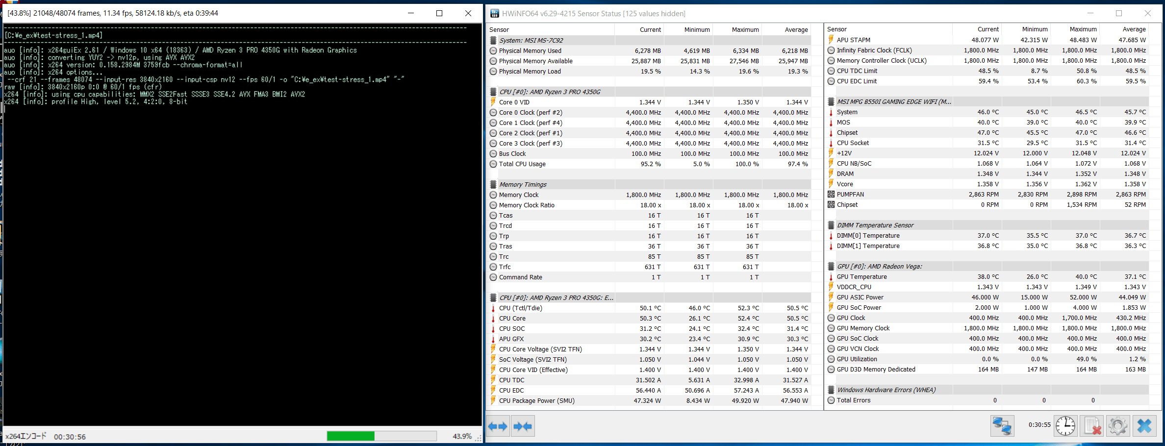 AMD Ryzen 3 PRO 4350G_4.4GHz-OC