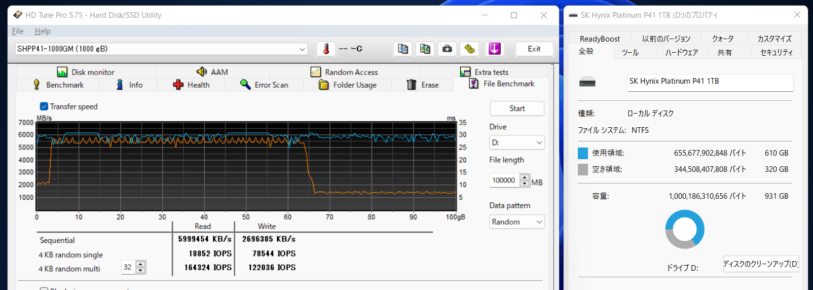 SK Hynix Platinum P41 1TB_SLC-300GB-Free