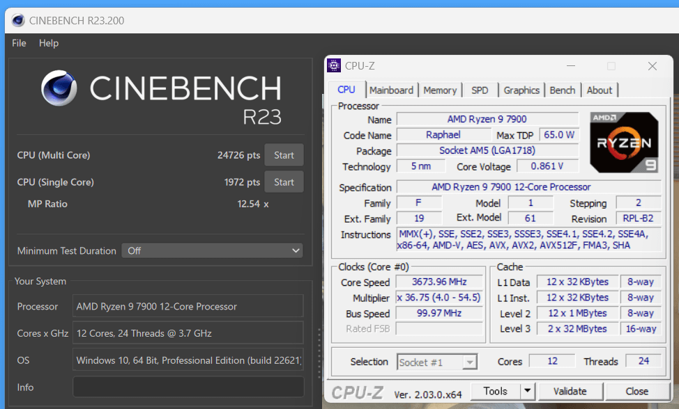 AMD Ryzen 9 7900_Cinebench R23