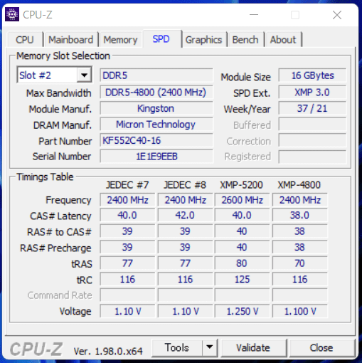 Kingston FURY Beast DDR5_KF552C40BBK2-32_spec