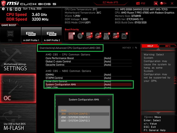 MSI MPG B550I Gaming Edge WiFi_powerlimit