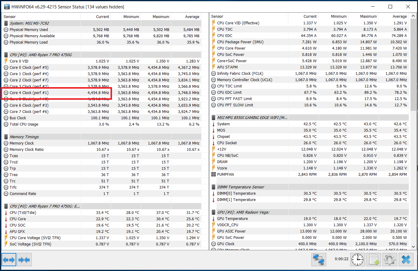 AMD Ryzen 7 PRO 4750G_Boost-Clock_Single