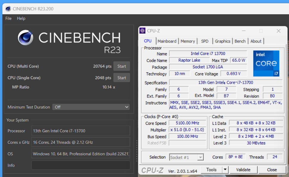 Intel Core i7 13700_Cinebench R23