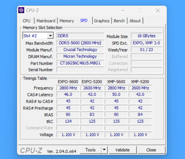 Crucial CT2K16G48C40U5_Spec