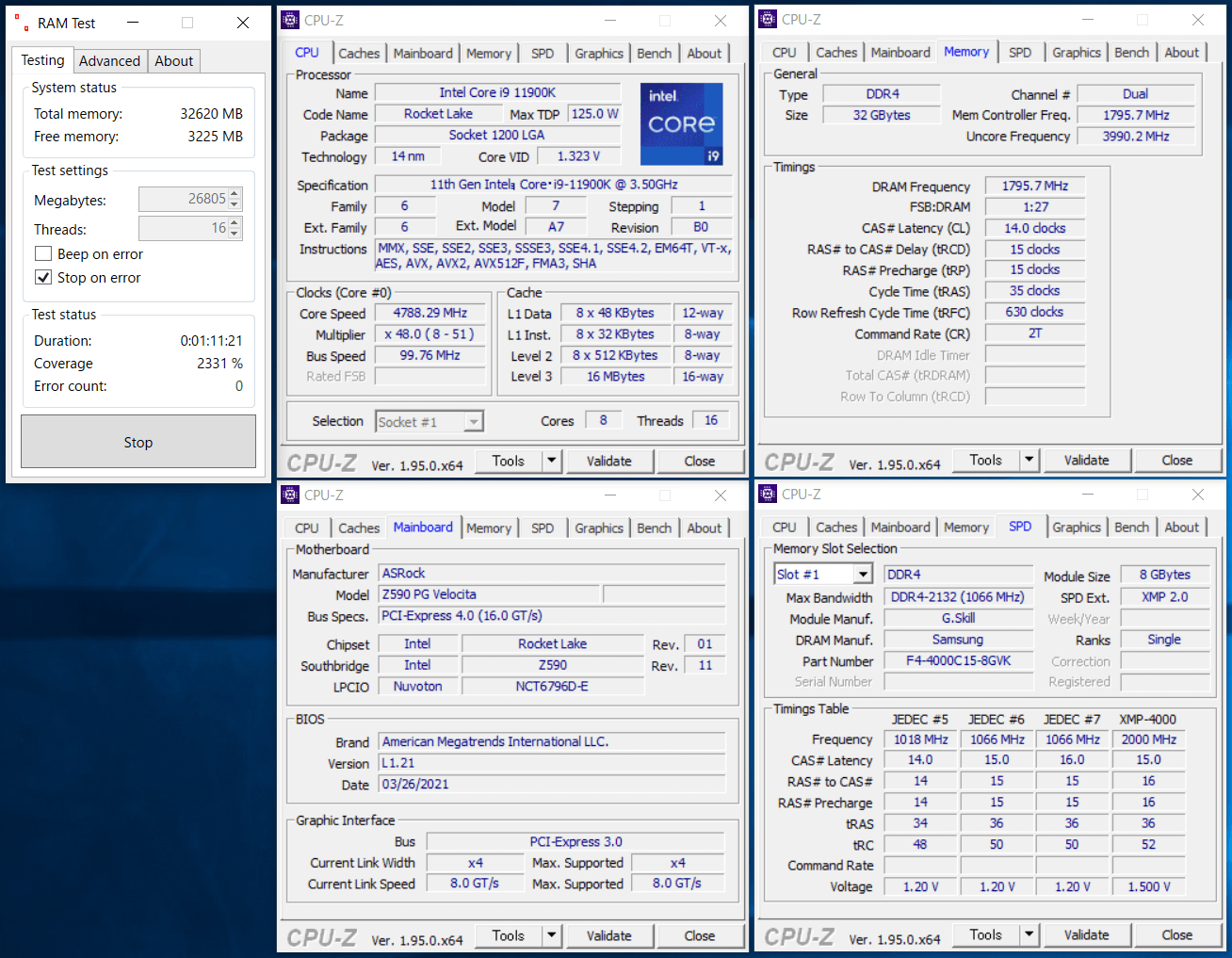 ASRock Z590 PG Velocita_memtest_3600_c14_g1