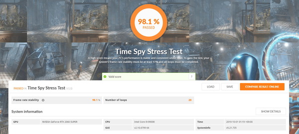 Palit GeForce RTX 2060 SUPER DUAL_TimeSpy Stress Test