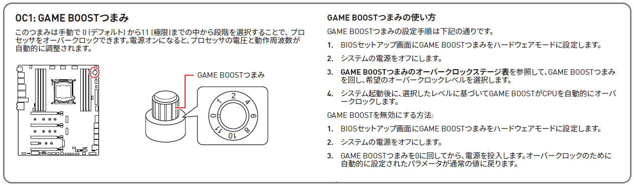 GAME Boost Knob