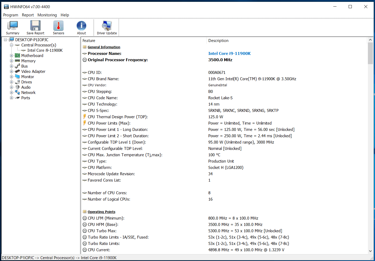 MSI MEG Z590 ACE_Core i9 11900K_TDP