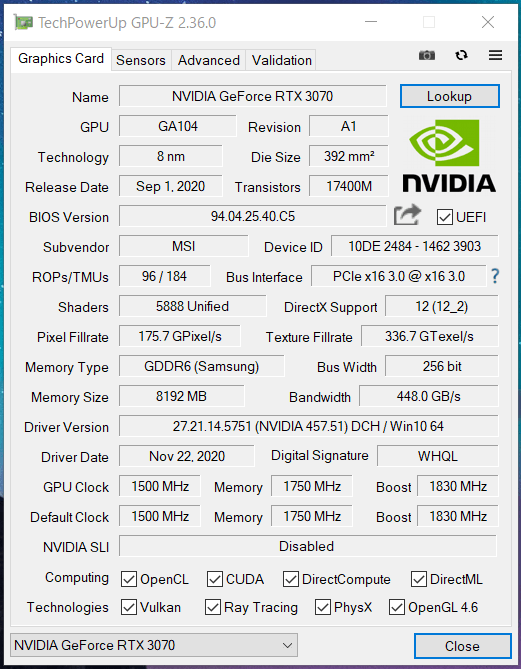 MSI GeForce RTX 3070 GAMING X TRIO 8G_GPU-Z (1)