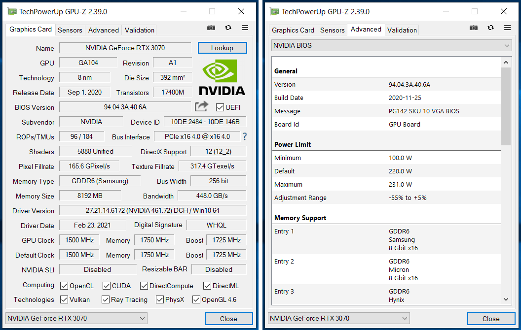 G-Master Hydro Z590_GeForce RTX 3070_GPU-Z