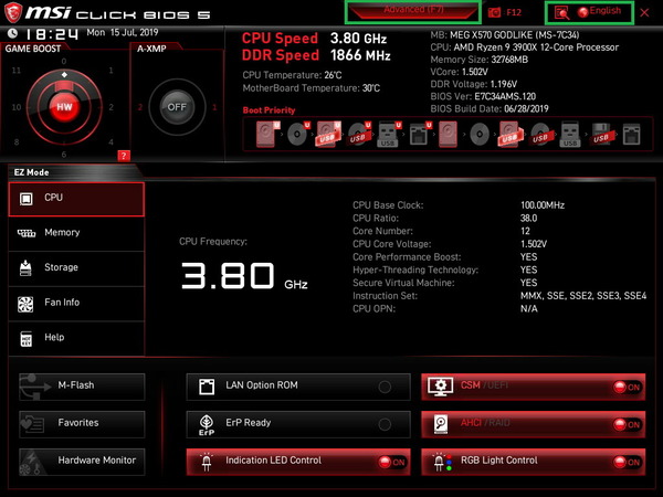 MSI MEG X570 GODLIKE_BIOS_1