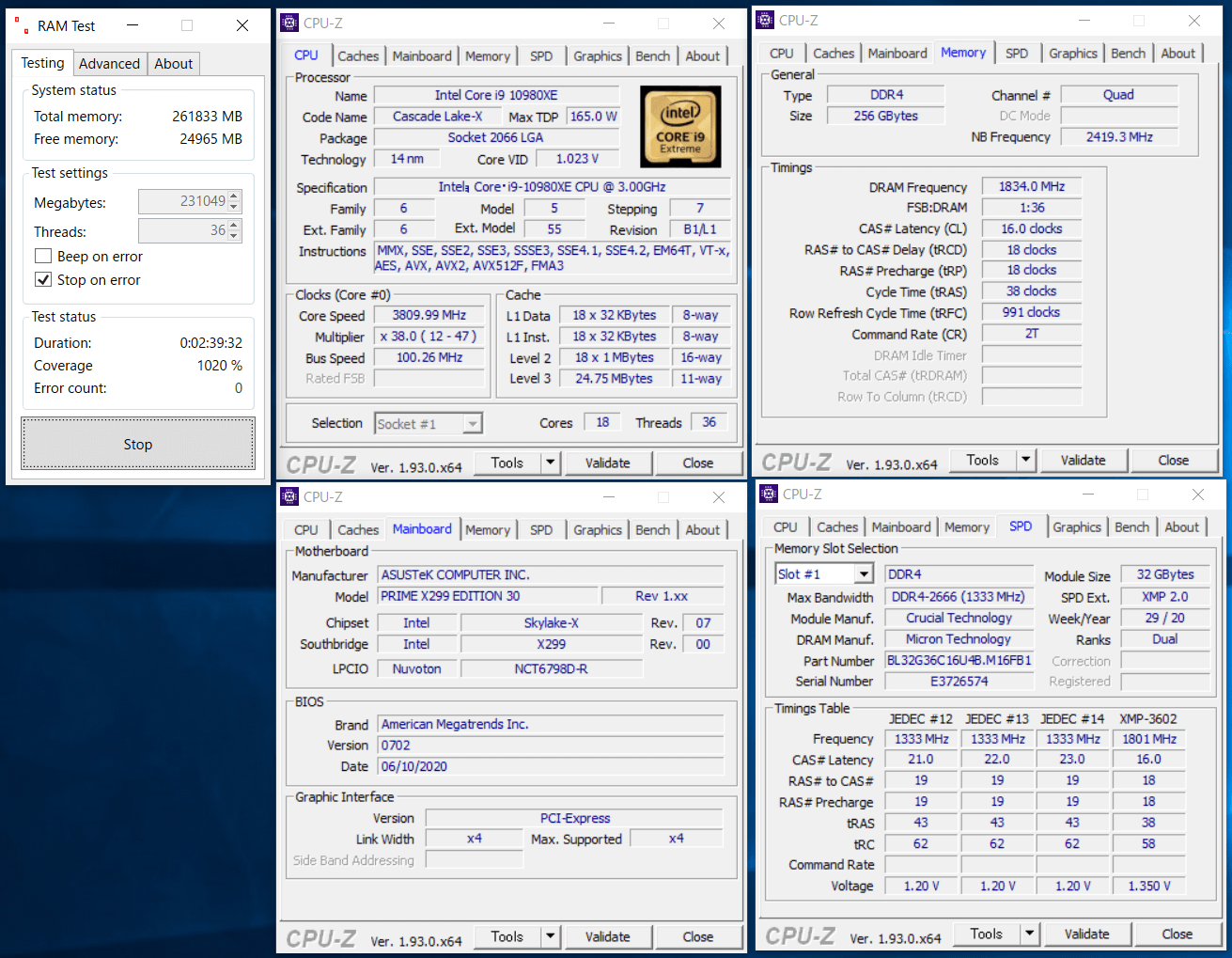 Crucial Ballistix BL2K32G36C16U4B_X299_x8_ramtest