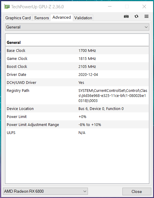 SAPPHIRE PULSE Radeon RX 6800 OC 16G GDDR6_Silent_GPU-Z (2)