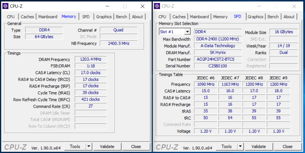 G-Tune MASTERPIECE i1730PA3-SP-DL_Memory_CPU-Z