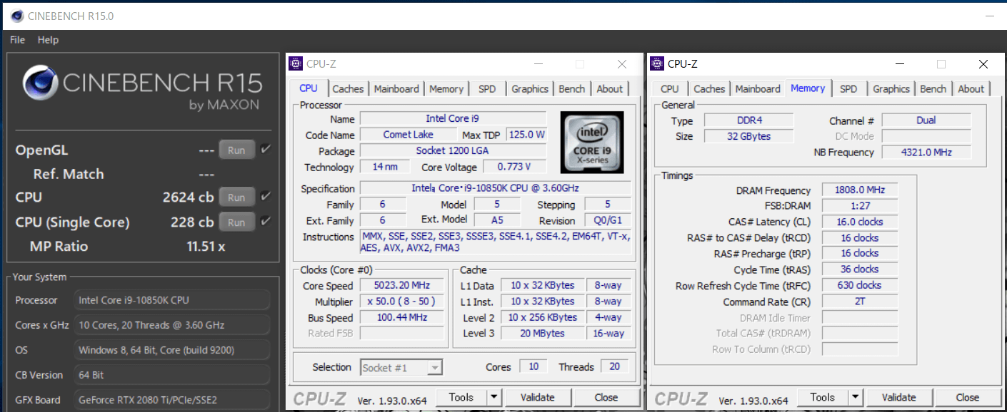 Intel Core i9 10850K_cinebench-R15
