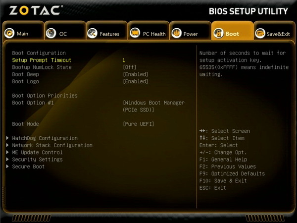ZOTAC ZBOX Eシリーズ EN52060V BIOS_menu (6)
