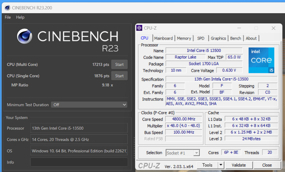 Intel Core i5 13500_Cinebench R23