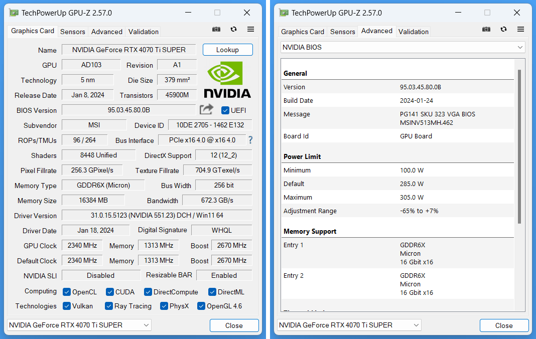 MSI GeForce RTX 4070 Ti SUPER 16G GAMING X SLIM WHITE_GPU-Z