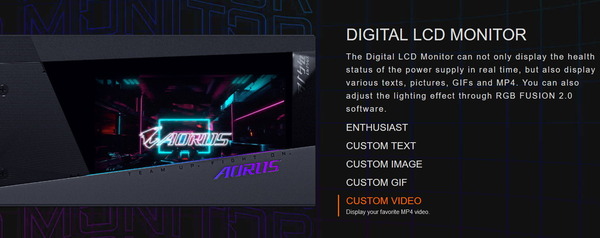 GIGABYTE AORUS P1200W 80+ PLATINUM MODULAR_LCD-Display (3)
