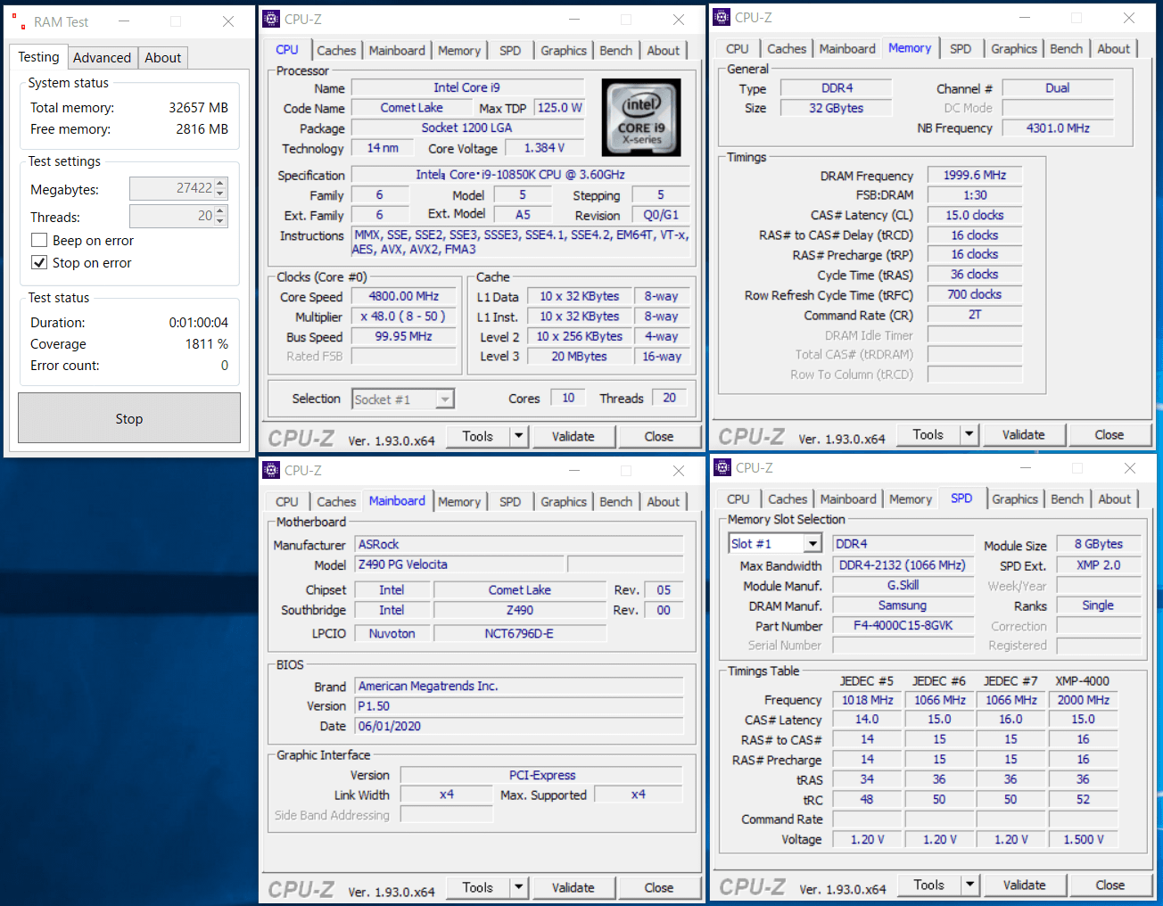 ASRock Z490 PG Velocita_Mem-OC_4000MHz-CL15_MXP
