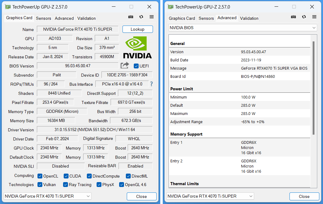 Palit GeForce RTX 4070 Ti SUPER JetStream OC_GPU-Z