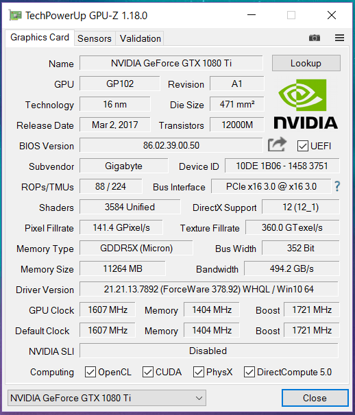 GTX 1080 Ti GIGABYTE AORUS Xtreme_ss1