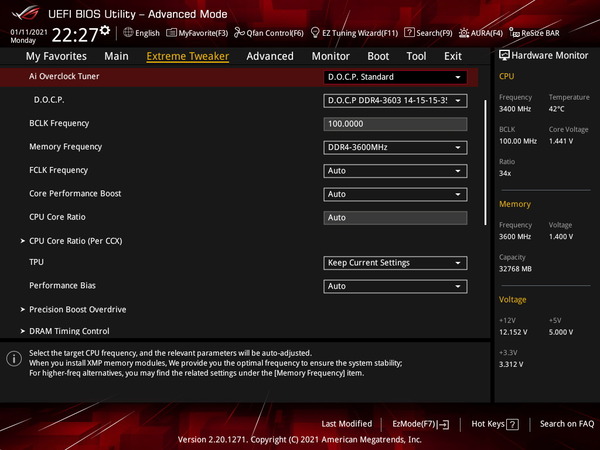 ASUS ROG Crosshair VIII Dark Hero_OC Test_BIOS (1)