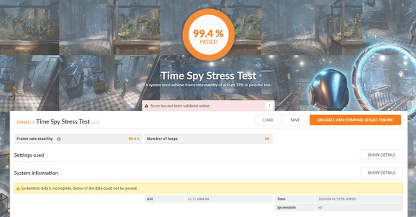 ZOTAC GAMING GeForce RTX 3080 Trinity_TimeSpy Stress Test