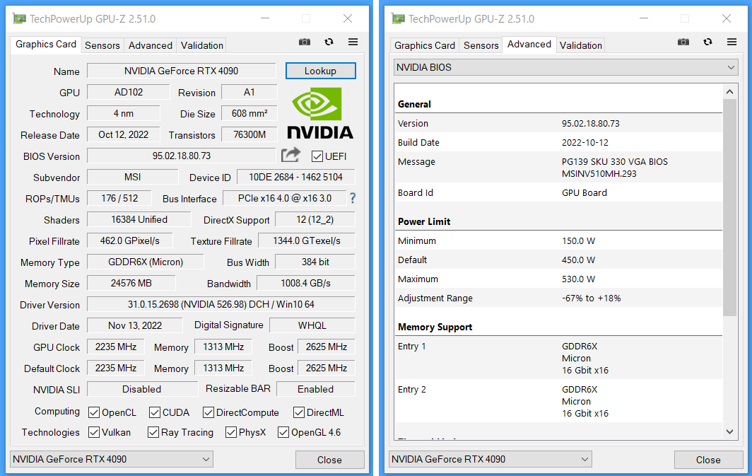 MSI GeForce RTX 4090 SUPRIM LIQUID X 24G_GPU-Z_SM