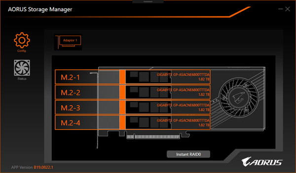 GIGABYTE AORUS XTREME Gen4 AIC SSD_AORUS Storage manager