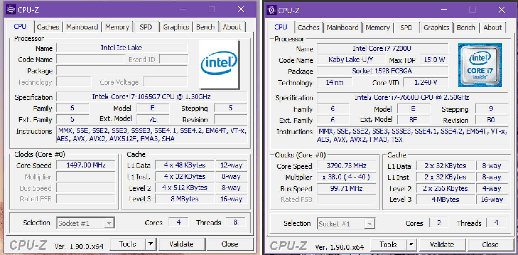 Surface Pro 7_Core i7-1065G7_CPU-Z