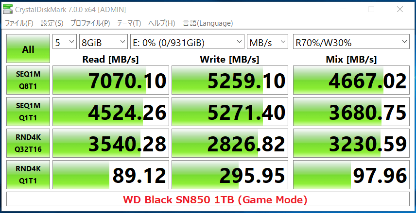 WD_BLACK SN850 NVMe SSD 1TB(Game Mode)_CDM7