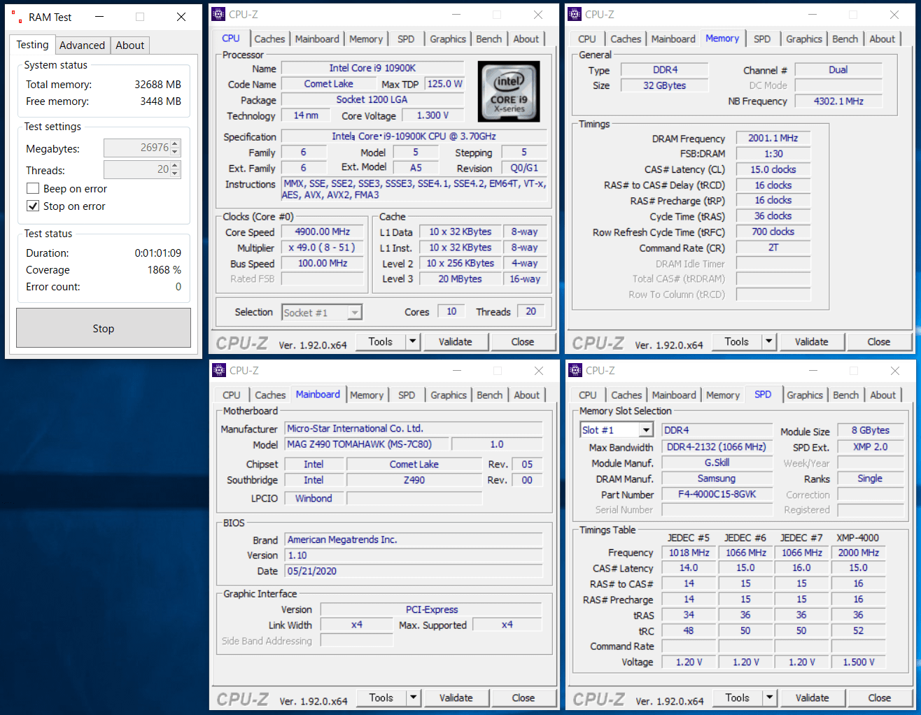 MSI MAG Z490 TOMAHAWK_Mem-OC_8x4_4000MHz_CL15