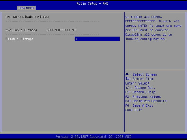 Supermicro X13SWA-TF_BIOS_CPU Core Disable Bitmap