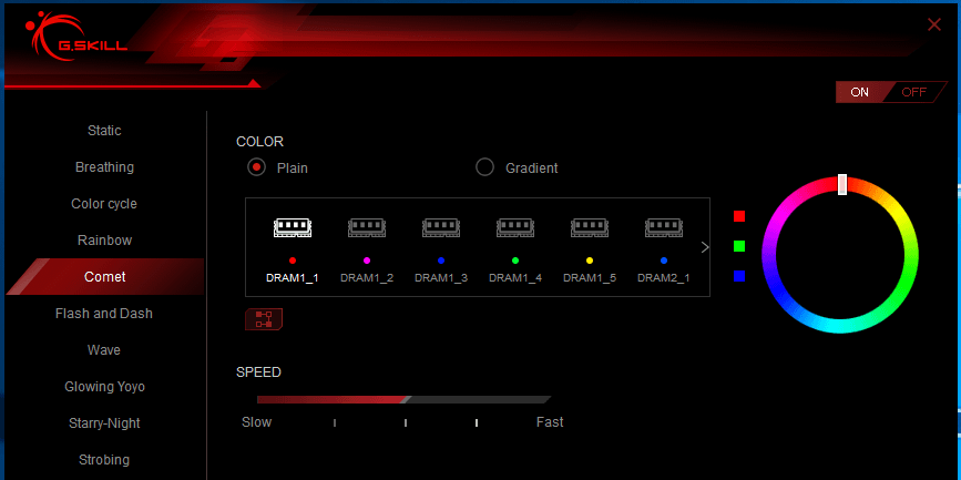 Trident Z RGB Control_Comet