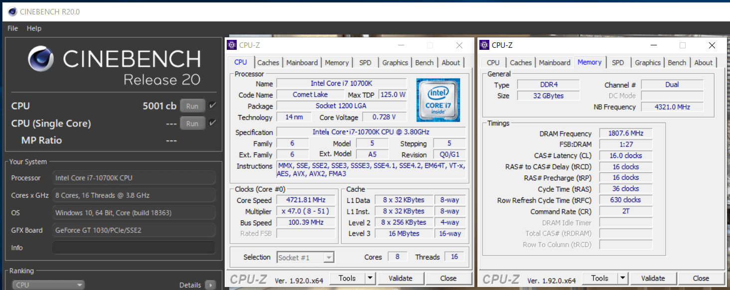 Intel Core i7 10700K_cinebench-R20
