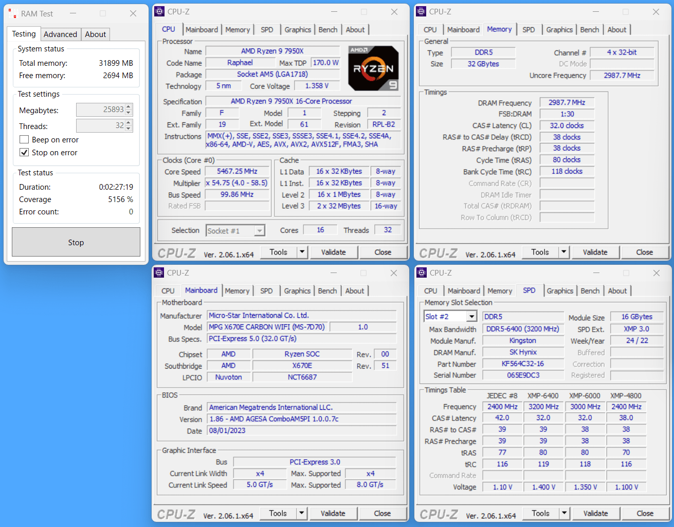 MSI MPG X670E CARBON WIFI_KFR_16GBx2_6000-C32_RT