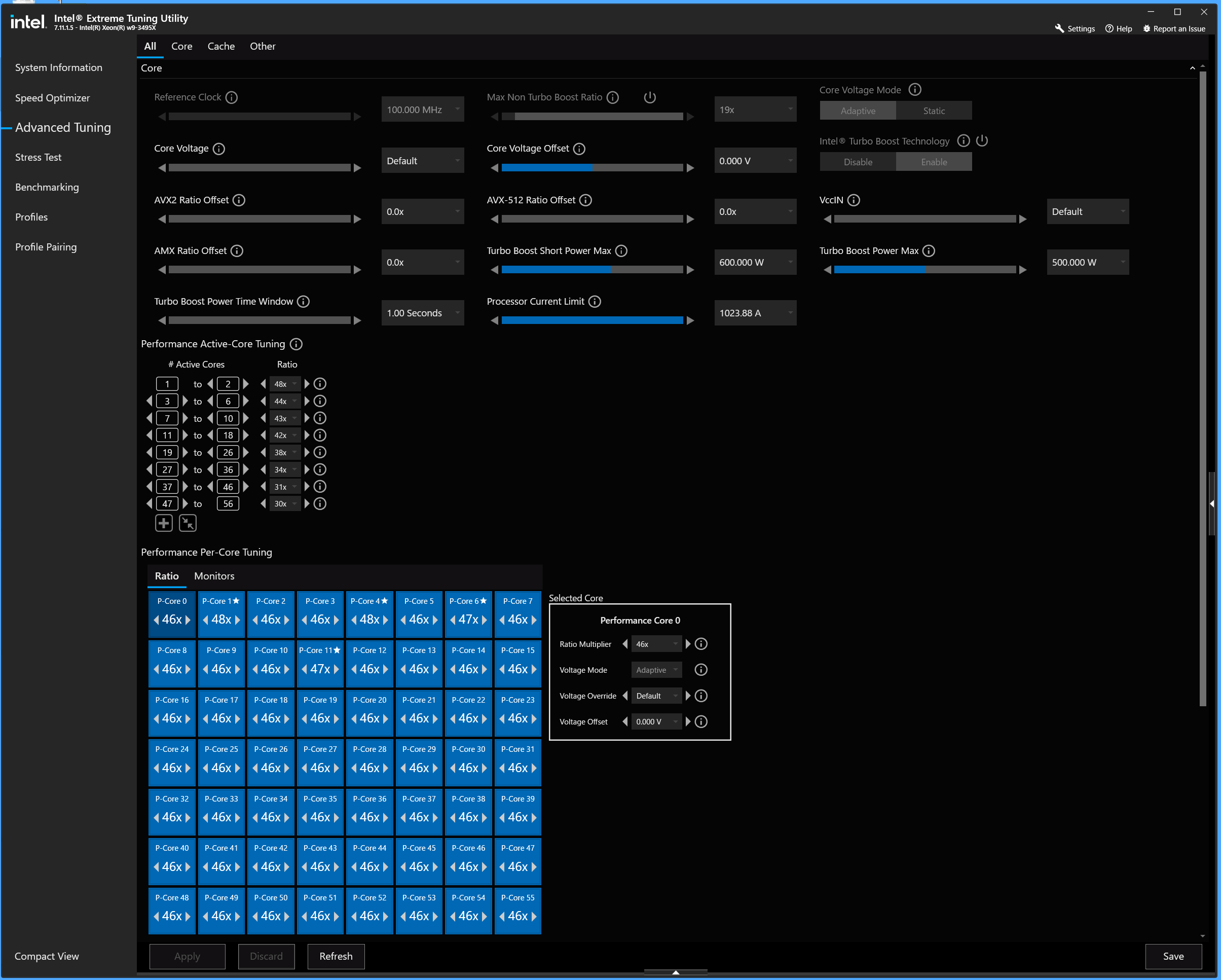 ASUS Pro WS W790E-SAGE SE_temp_4_3495X_500W_x30_wtMF_xtu
