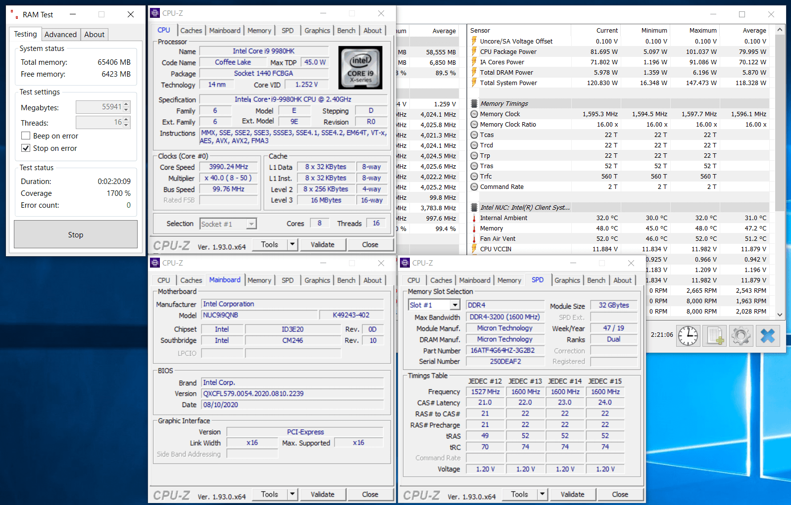 Crucial CT2K32G4SFD832A_Ramtest